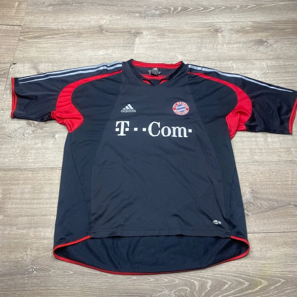Adidas FC Bayern Munich Jersey Mens L Navy Blue 2004 2005 T-Com Soccer Kit